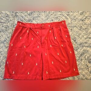 Polo by Ralph Lauren Red Flat Front Shorts